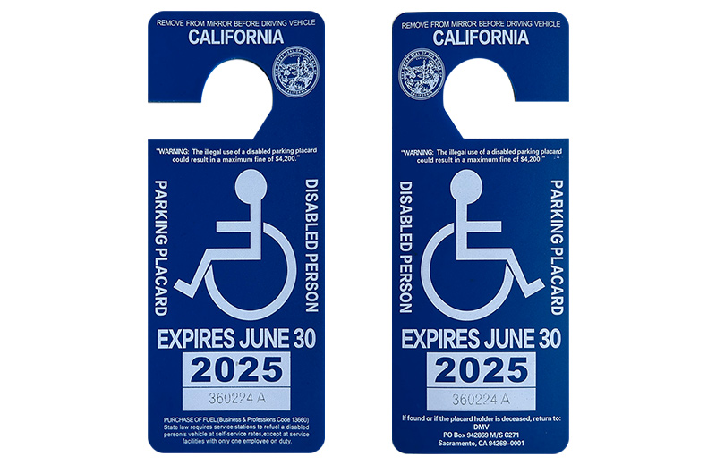 Scannable Customized California Fake Disabled Parking Permit