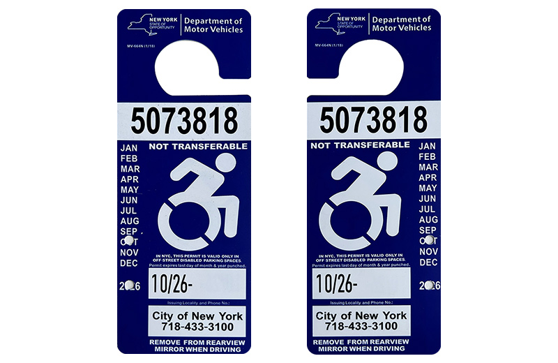 Scannable Custom Premium New York Fake Disabled Parking Permit